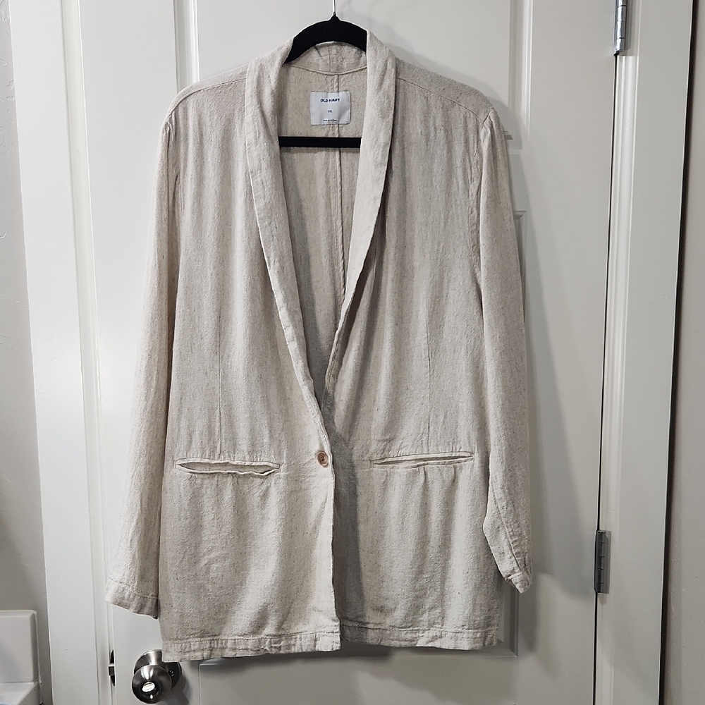 Old Navy Women's Linen Blend Jacket - XXL